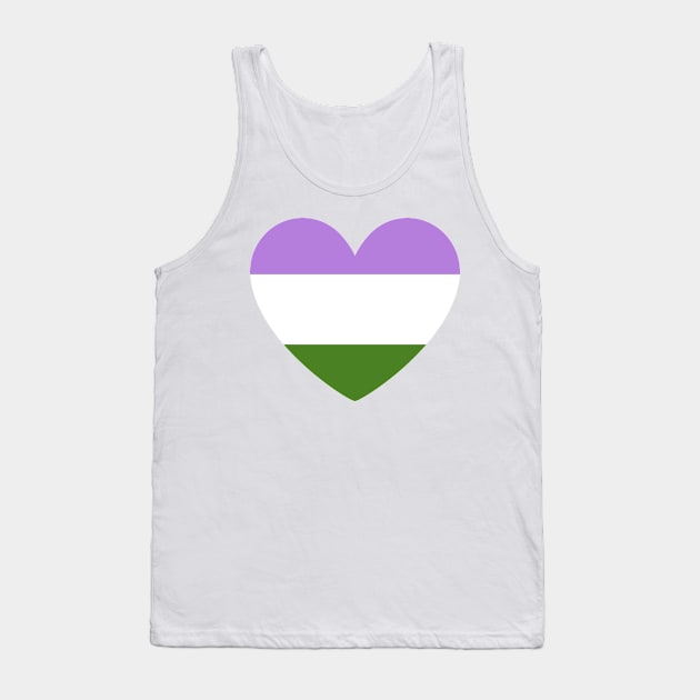 LGBT | Genderqueer Pride Flag Heart Tank Top by s.hiro